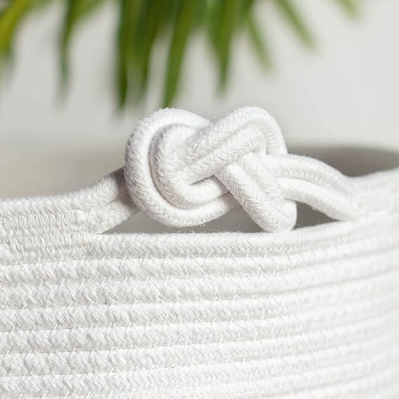 Goodpick Grey Knotted Cotton Rope Basket