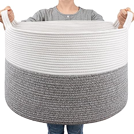 Goodpick Light Grey Extra Large Rope Basket