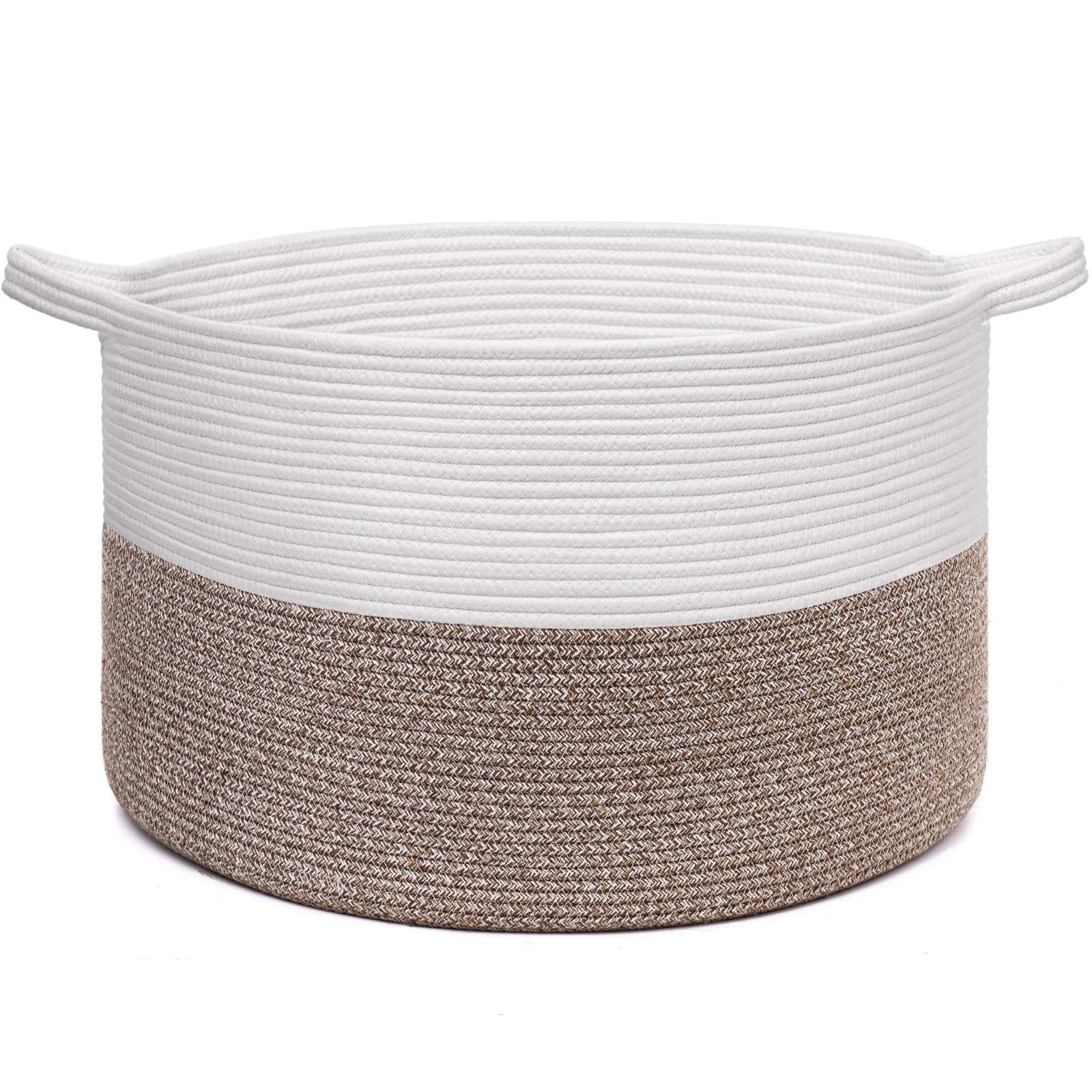 Goodpick | White & Brown XXXLarge Cotton Rope Basket