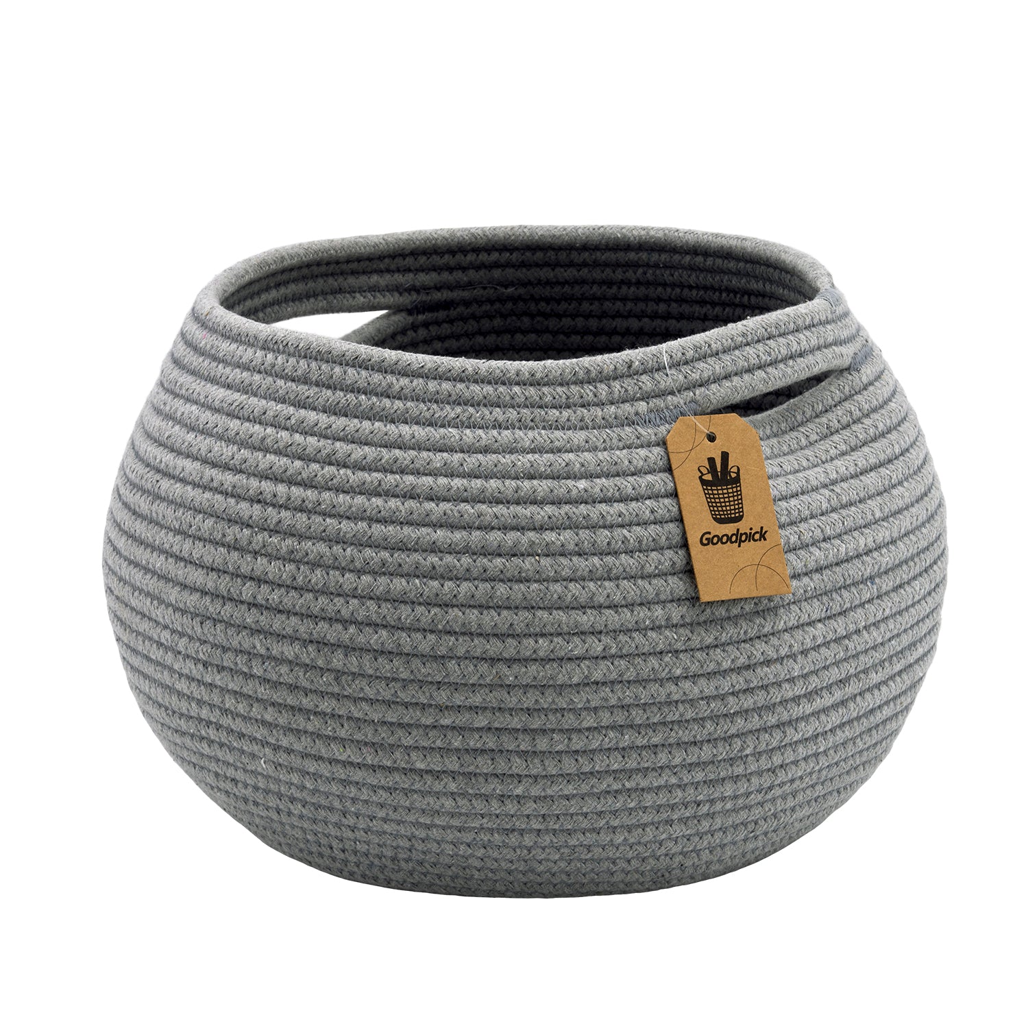 Goodpick Small Grey Ball Cotton Rope Storage Basket