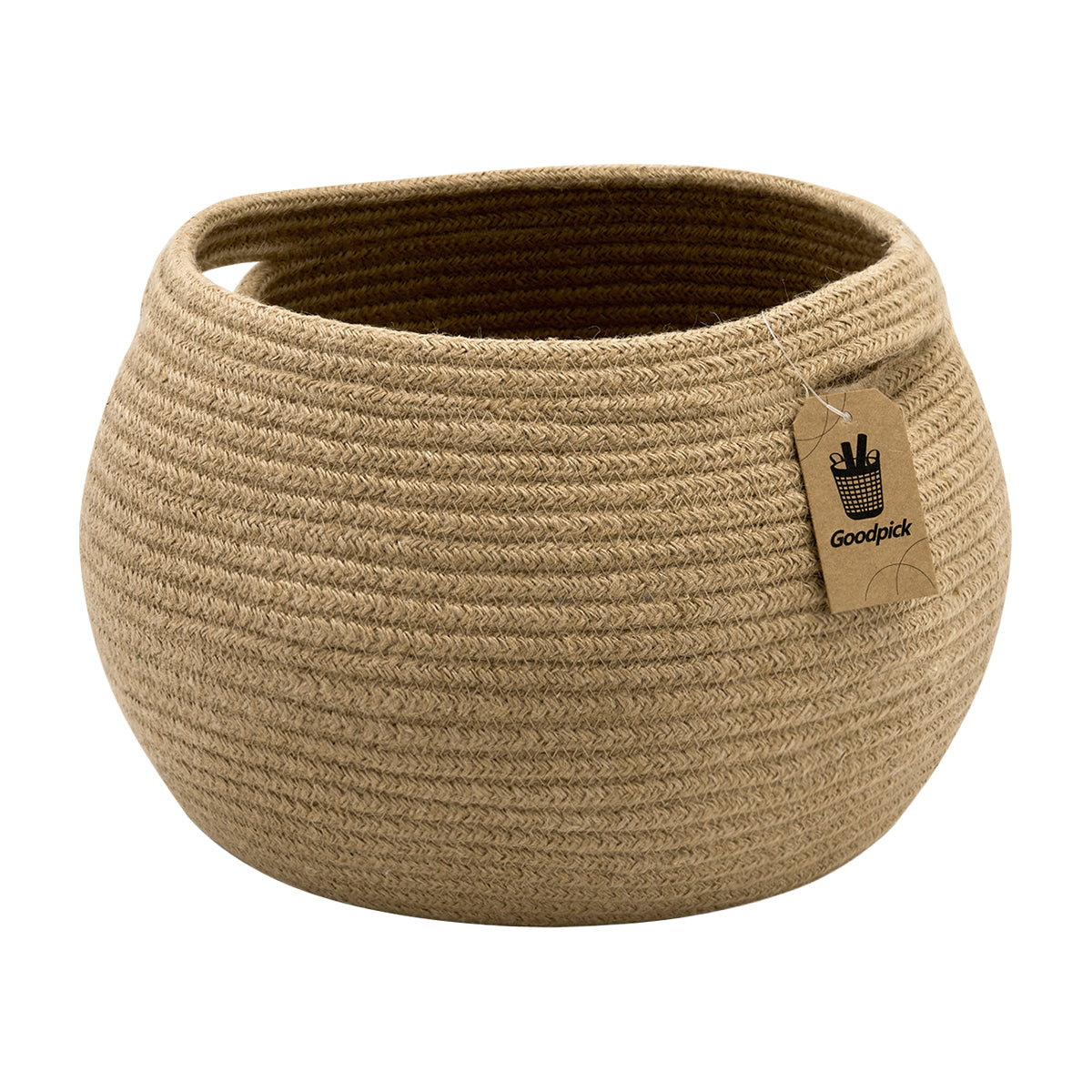 Goodpick Small Jute Ball Cotton Rope Storage Basket
