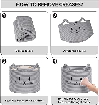 Goodpick Grey Cat Toy Storage Basket