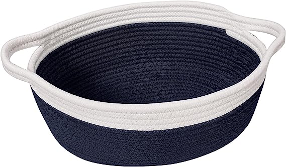 Goodpick Navy Small Woven Rope Basket