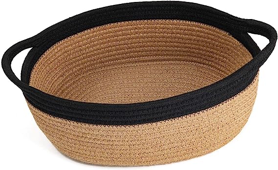 Goodpick | Black&Jute Small Woven Rope Basket