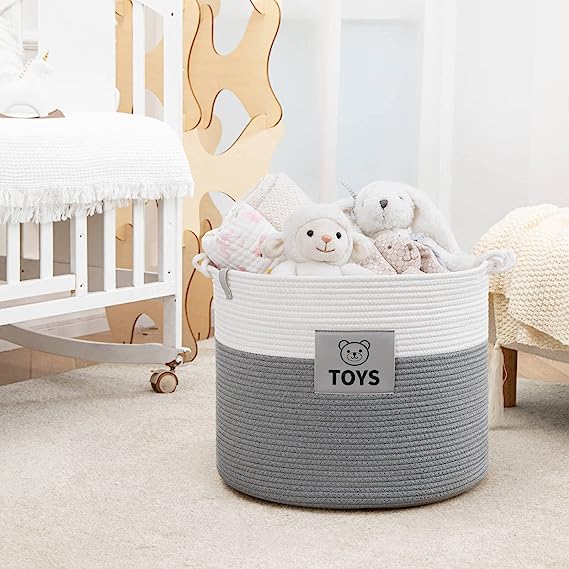 Goodpick Grey-toy Labels Toy Storage Basket