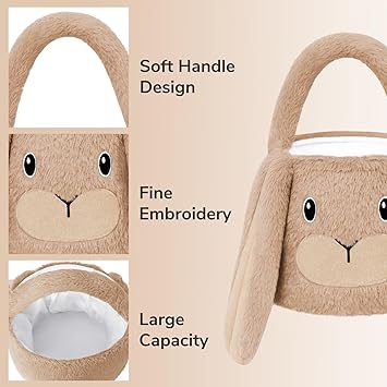 Goodpick Brown Easter Lop Rabbit Gift Basket