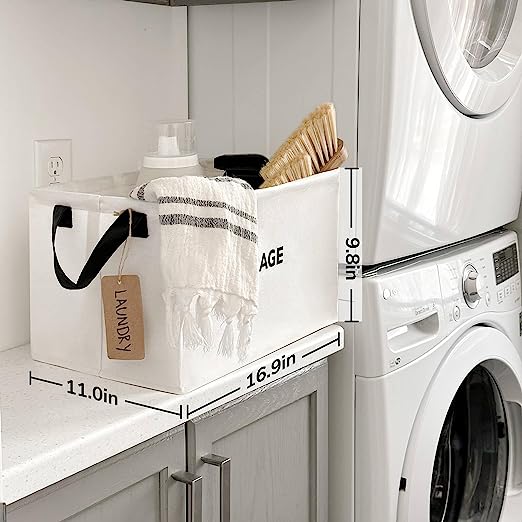 Goodpick White Large Closet Storage Baskets 2pcs