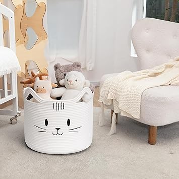 Goodpick White Cat Toy Storage Basket