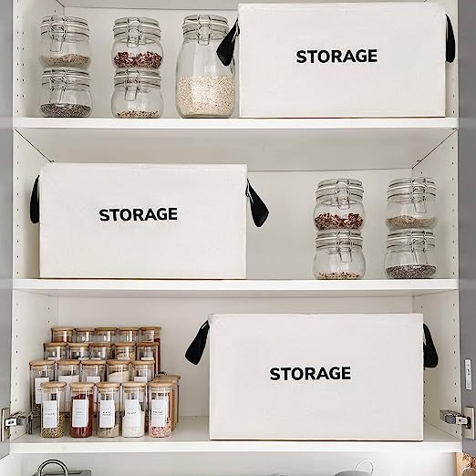 Goodpick White Large Closet Storage Baskets 2pcs