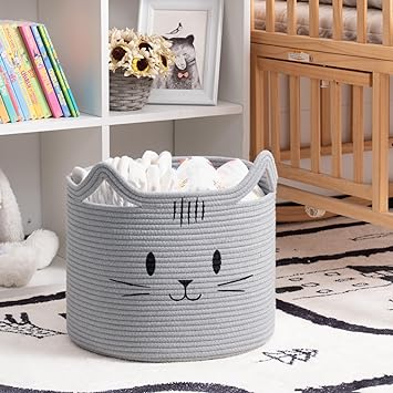 Goodpick Grey Cat Toy Storage Basket