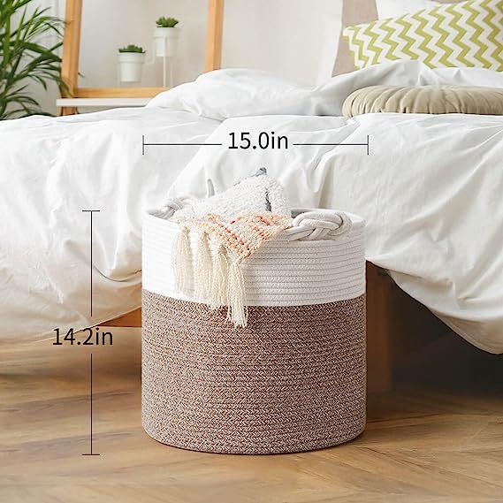 Goodpick Brown Knotted Cotton Rope Basket