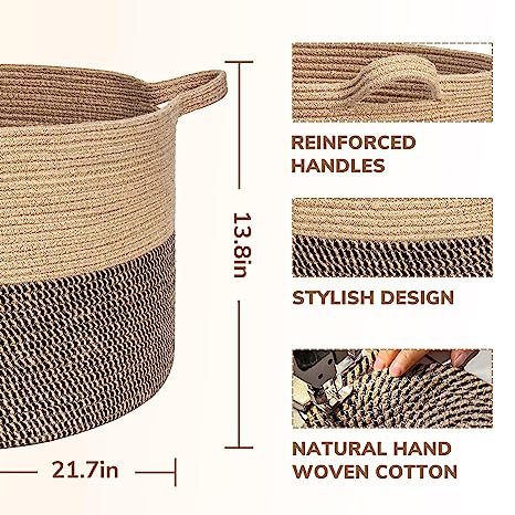 Goodpick | Jute & Black Extra Large Rope Basket