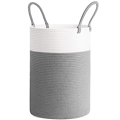 Goodpick Grey Tall Laundry Basket with handles