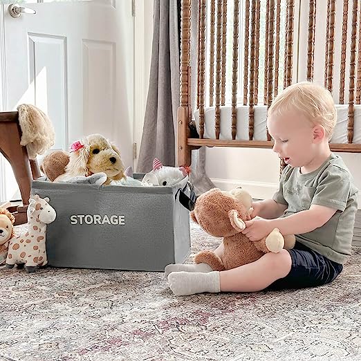 Goodpick Grey Large Closet Storage Baskets 2pcs