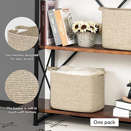 Goodpick Brown Square Woven Rope Basket