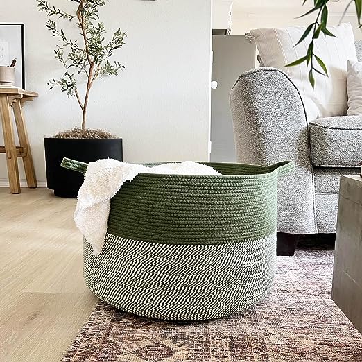 Large Rope Storage Goodpick | Green XXXL Large Cotton Rope Storage Basket