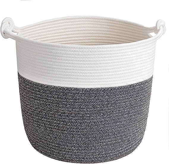 Goodpick Dark Gray Knotted Cotton Rope Basket
