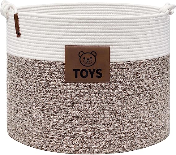 Goodpick Brown-toy Labels Toy Storage Basket