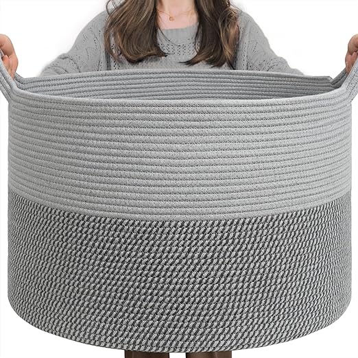 Goodpick Grey XXXLarge Cotton Rope Basket