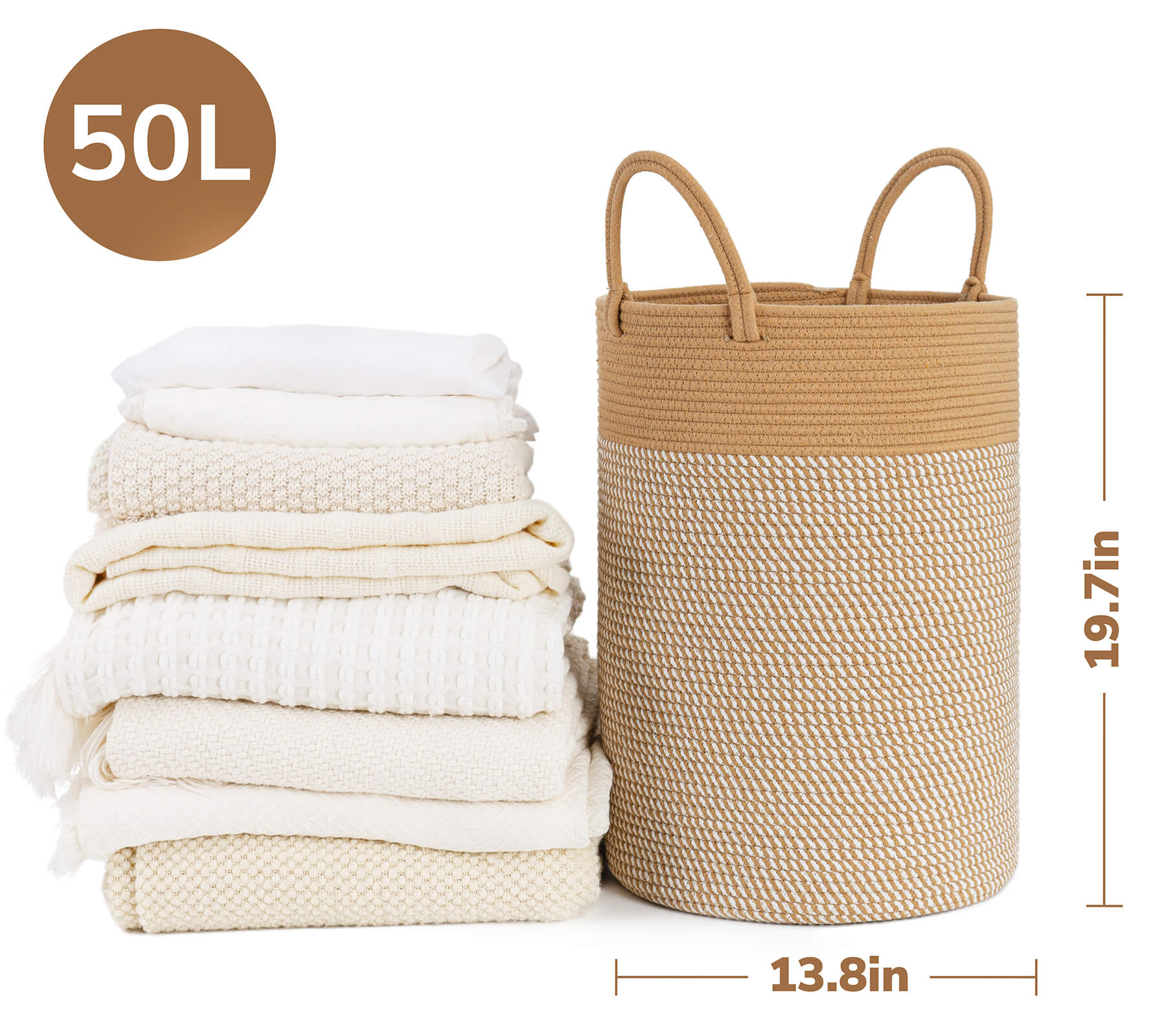 Goodpick Tall Laundry Basket with Handles