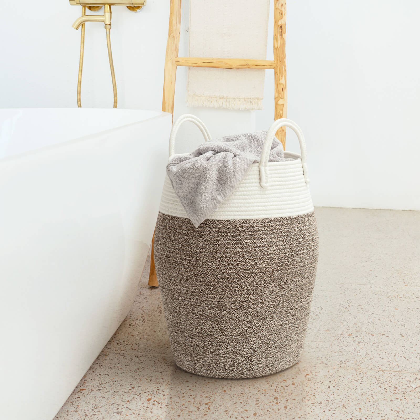 Goodpick Large Rope Laundry Basket with Handles