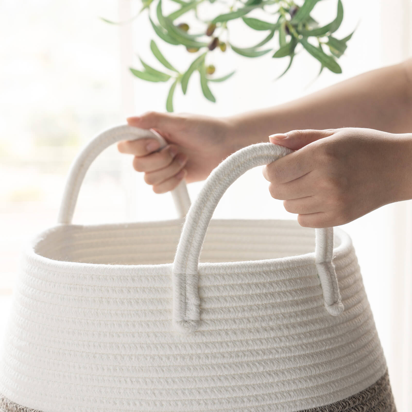 Goodpick Large Rope Laundry Basket with Handles